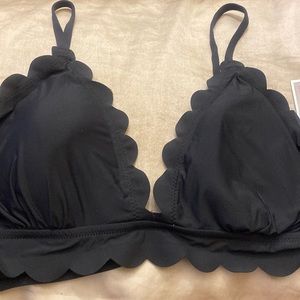 Chelsea28 Black Scallop Bikini Top